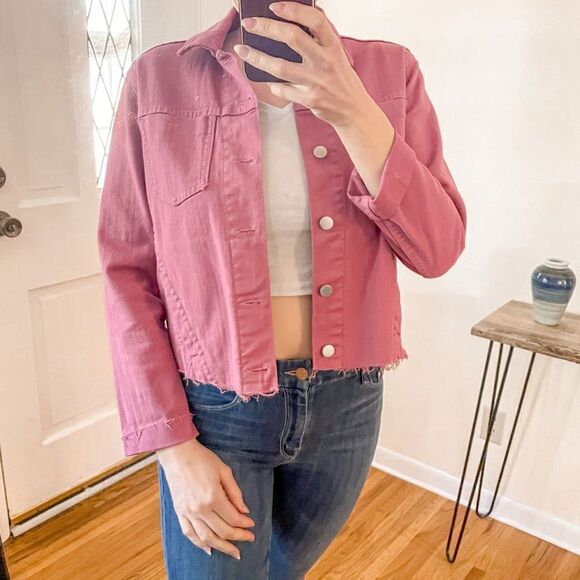 L’Agence Janelle Jacket Cropped Denim Wild Rose M - Picture 1 of 10